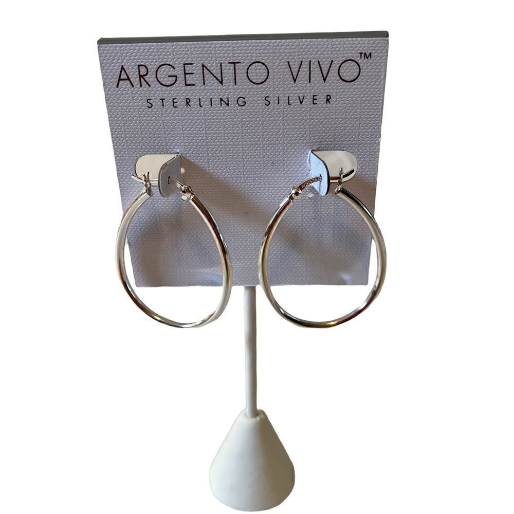 Argento Vivo Sterling Silver Oval Hoops.